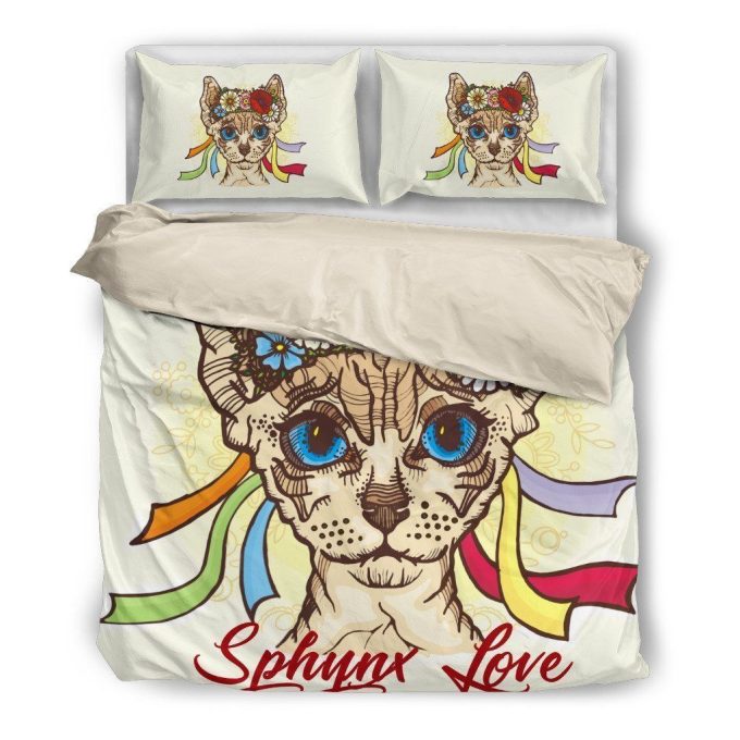 Sphynx Cotton Bed Sheets Spread Comforter Duvet Cover Bedding Sets
