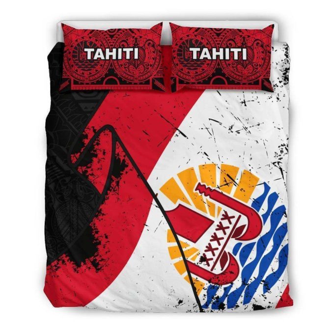 Tahiti Special Grunge Flag Cotton Bed Sheets Spread Comforter Duvet Cover Bedding Sets