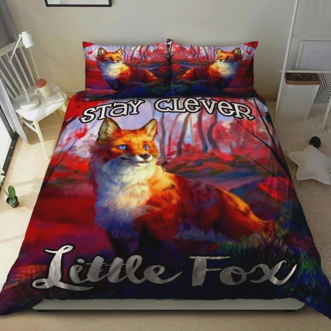 Stay Clever Little Fox Cotton Bed Sheets Spread Comforter Duvet Cover Bedding Sets