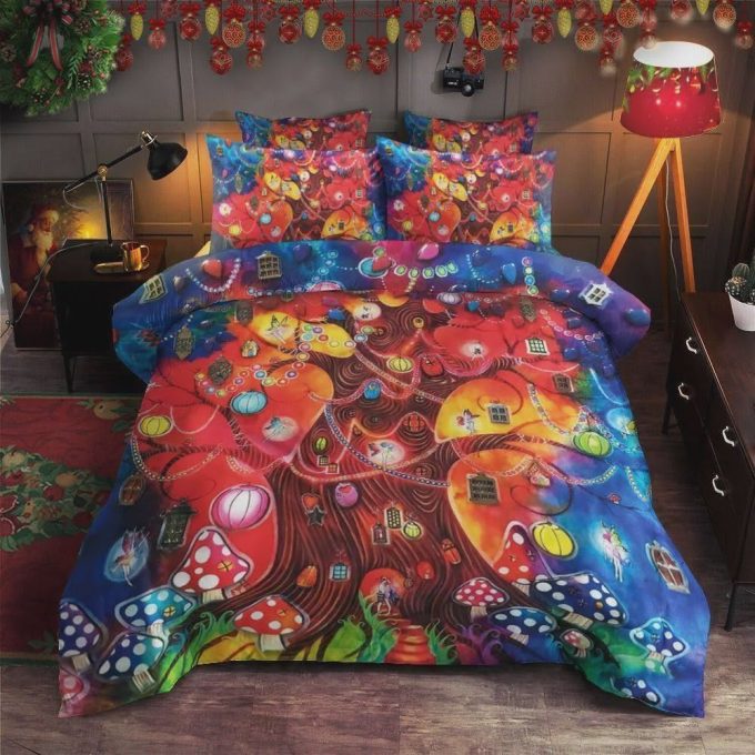 Tree Of Light Cotton Bed Sheets Spread Comforter Duvet Cover Bedding Sets