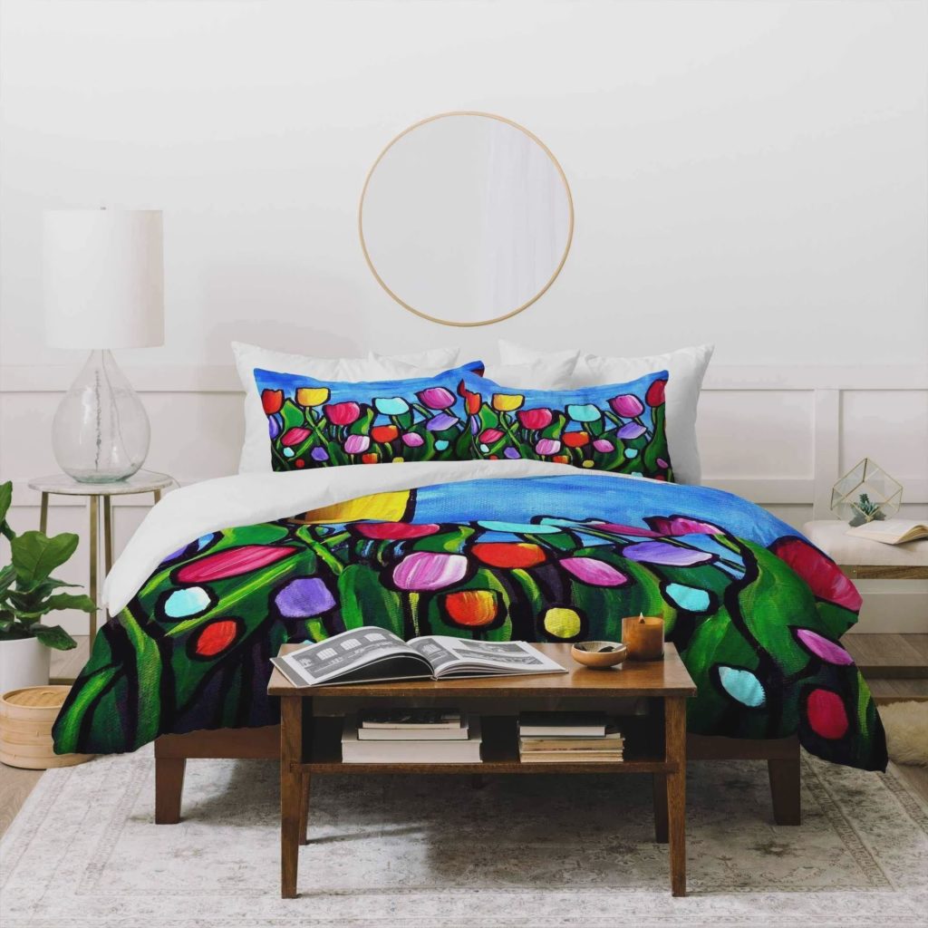 Tulips Cotton Bed Sheets Spread Comforter Duvet Cover Bedding Sets