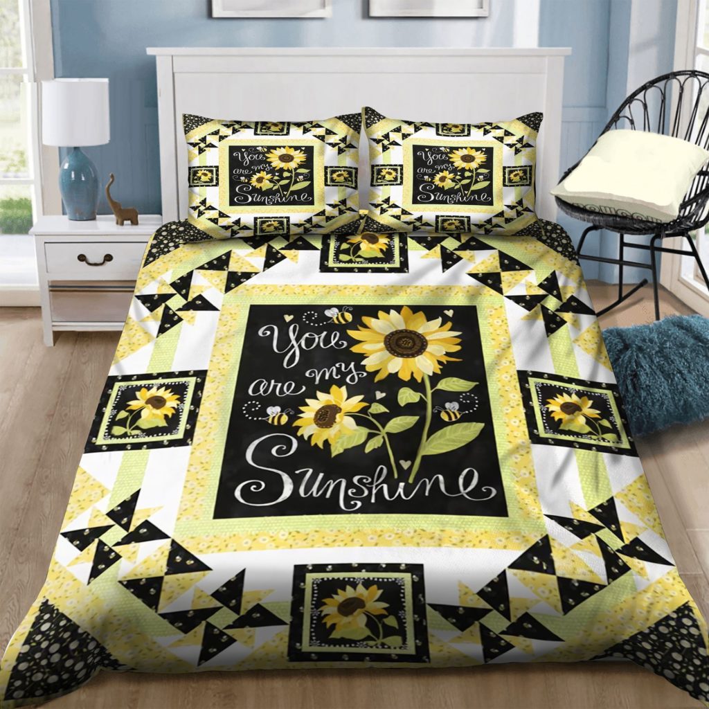 Sunflower You Are My Sunshine Cotton Bed Sheets Spread Comforter Duvet Cover Bedding Sets