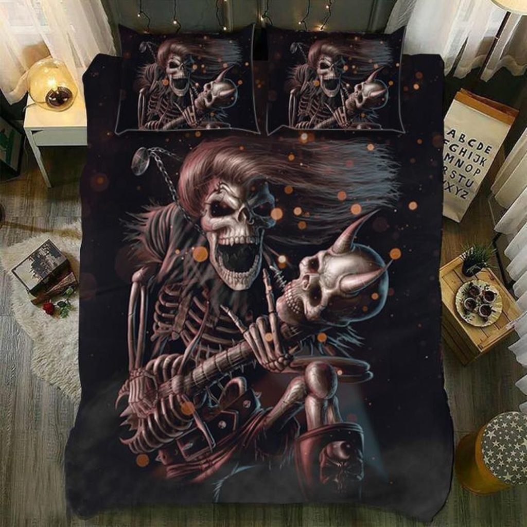 Skull Bedding Set – Rock Skull 1086 Duvet Cover Pillow Cases Skull Bedding Set – Rock Skull 1086 Duvet Cover Pillow Cases