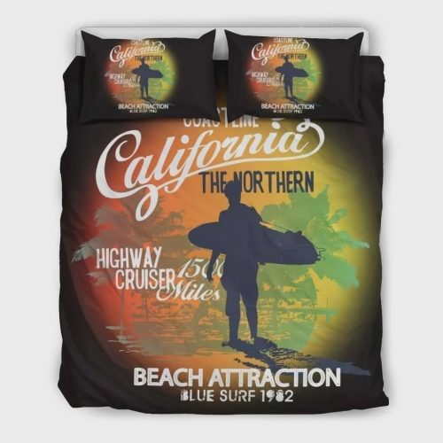 Surfing Coast Line California The Northern Cotton Bed Sheets Spread Comforter Duvet Cover Bedding Sets