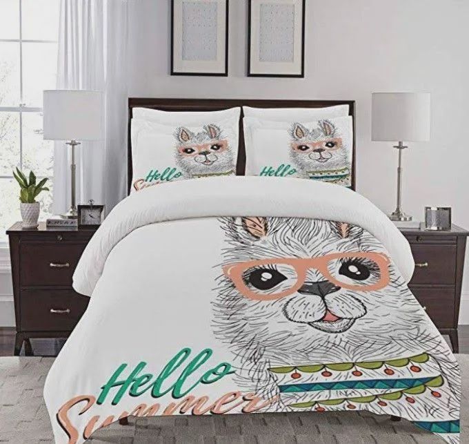 Summer Llama Cotton Bed Sheets Spread Comforter Duvet Cover Bedding Sets Summer Llama Cotton Bed Sheets Spread Comforter Duvet Cover Bedding Sets