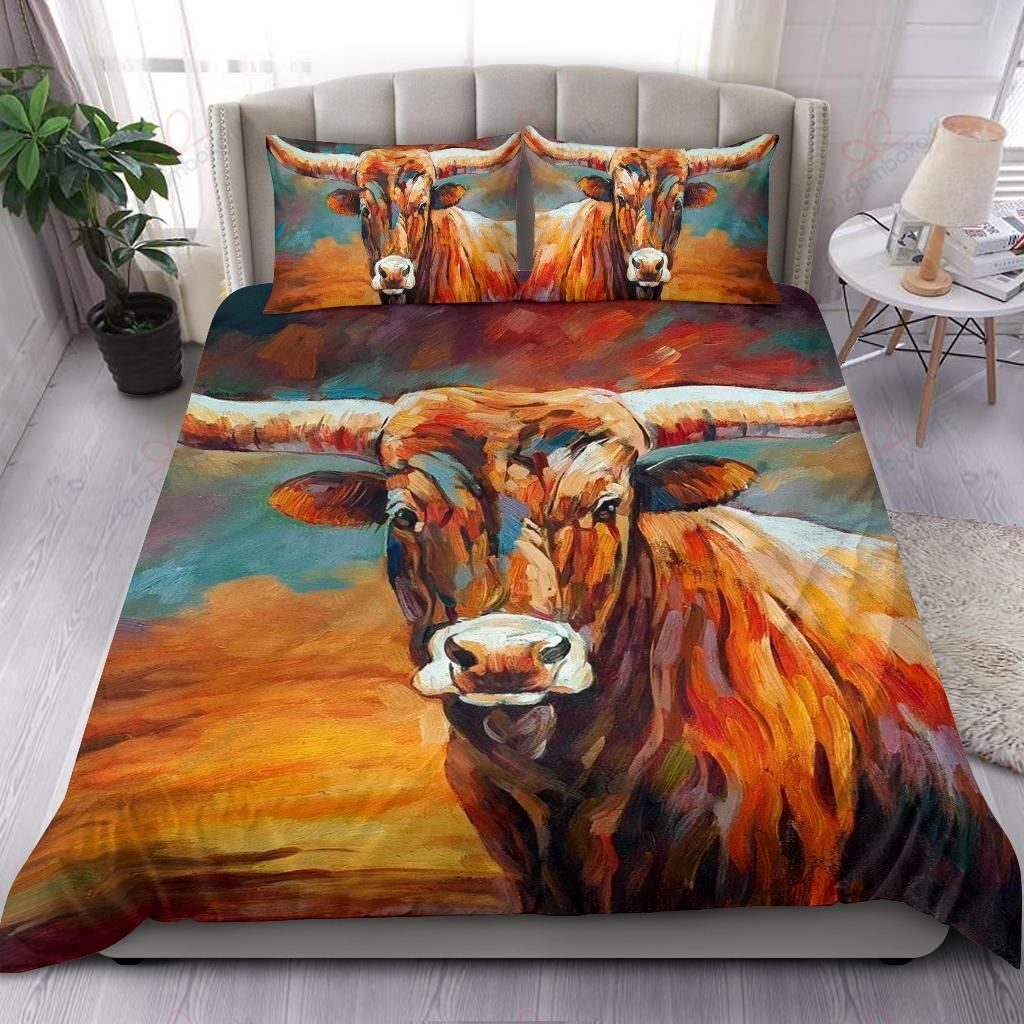 Texas Longhorn Art Bedding Set Duvet Cover  Pillow Cases