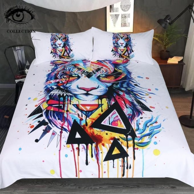 Shattered Tiger Cotton Bed Sheets Spread Comforter Duvet Cover Bedding Sets
