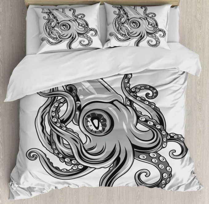 Squid Cotton Bed Sheets Spread Comforter Duvet Cover Bedding Sets