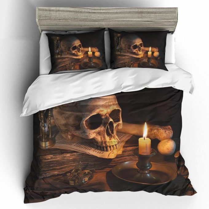 Skull And Candles Bedding Set Duvet Cover  Pillow Cases