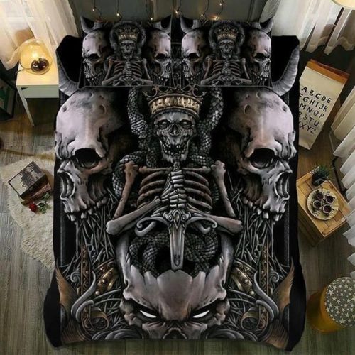 Skull Bedding Set - King Skull Duvet Cover  Pillow Cases