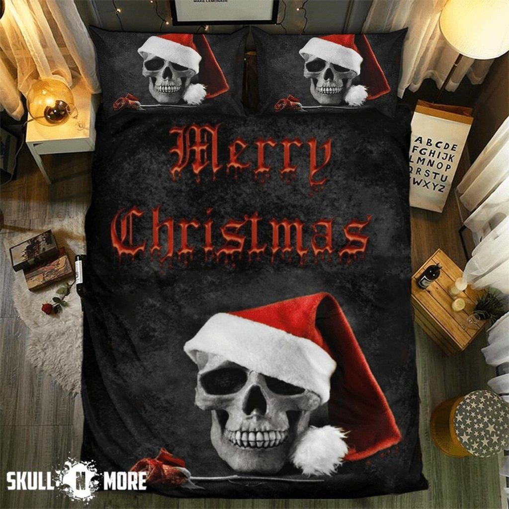 Skull Christmas Rose Duvet Cover Bedding Set Skull Christmas Rose Duvet Cover Bedding Set