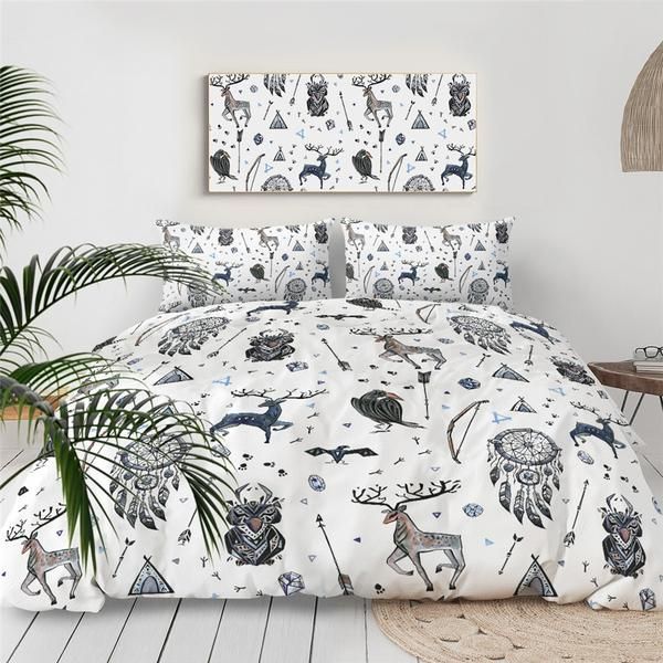 Tribal Themed Elk Cotton Bed Sheets Spread Comforter Duvet Cover Bedding Sets Tribal Themed Elk Cotton Bed Sheets Spread Comforter Duvet Cover Bedding Sets