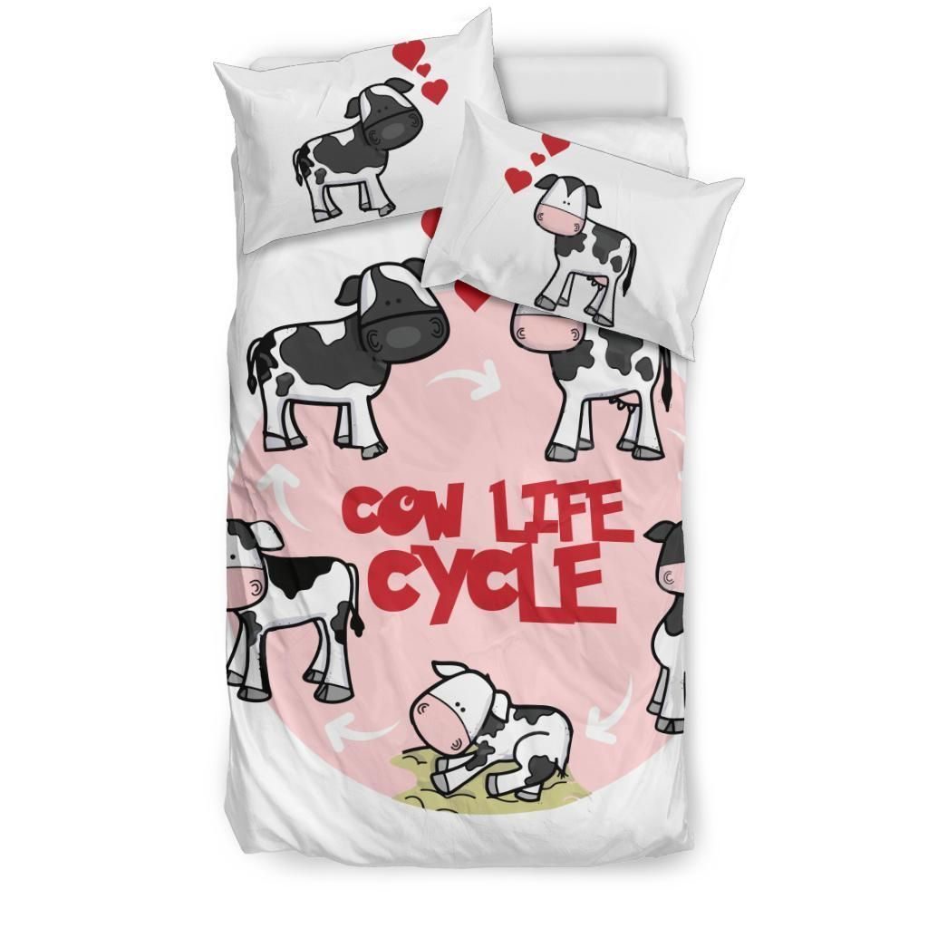 The Life Cycle Of A Cow Cotton Bed Sheets Spread Comforter Duvet Cover Bedding Sets