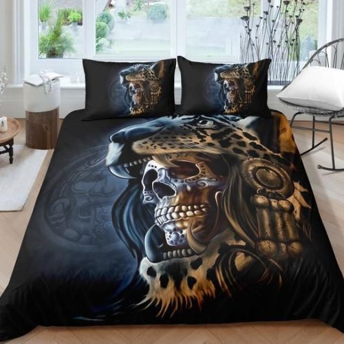 Sugar Skull Native American Cotton Bed Sheets Spread Comforter Duvet Cover Bedding Sets