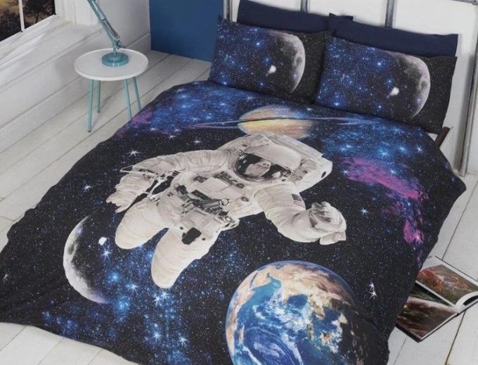Spaceman Cotton Bed Sheets Spread Comforter Duvet Cover Bedding Sets