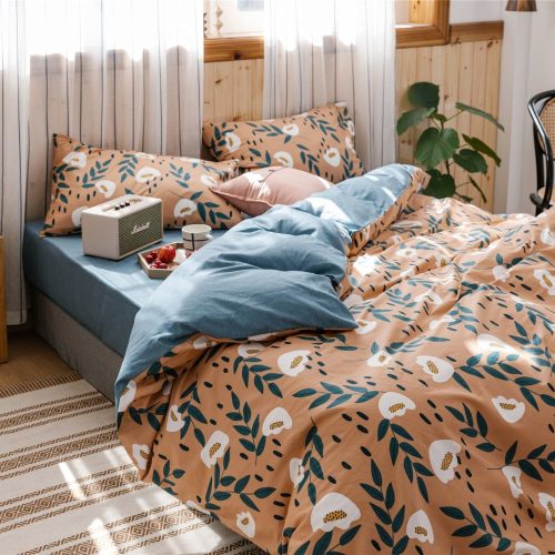 Tulip Coquettish Flowers Cotton Bed Sheets Spread Comforter Duvet Cover Bedding Sets