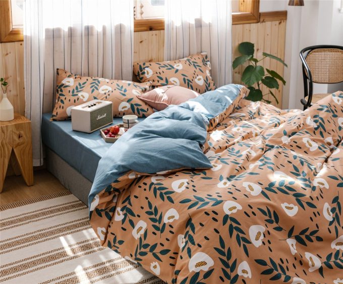 Tulip Coquettish Flowers Cotton Bed Sheets Spread Comforter Duvet Cover Bedding Sets
