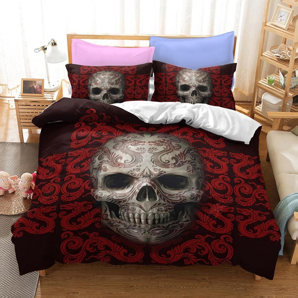 Skull Dragon Tatoos Cotton Bed Sheets Spread Comforter Duvet Cover Bedding Sets Skull Dragon Tatoos Cotton Bed Sheets Spread Comforter Duvet Cover Bedding Sets