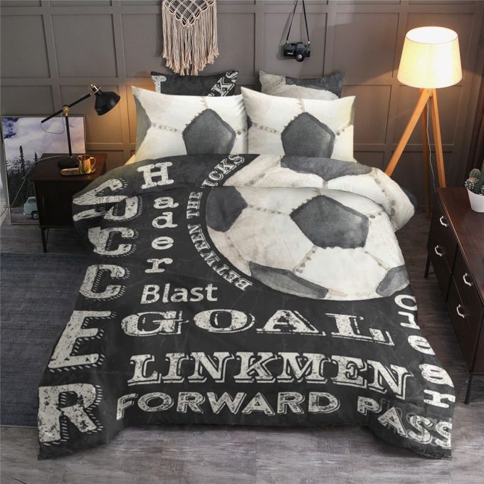 Soccer Goal Cotton Bed Sheets Spread Comforter Duvet Cover Bedding Sets