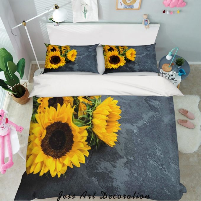 Sunflowers Nature Cotton Bed Sheets Spread Comforter Duvet Cover Bedding Sets