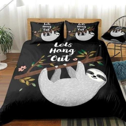 Sloth Hanging On Tree Cotton Bed Sheets Spread Comforter Duvet Cover Bedding Sets