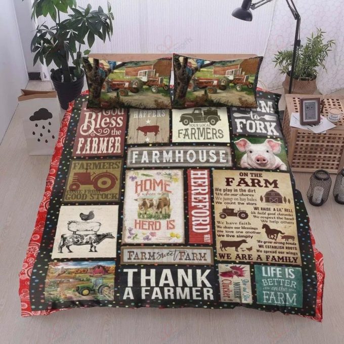 Thank A Farmer Life Is Better With Farm Cotton Bed Sheets Spread Comforter Duvet Cover Bedding Sets