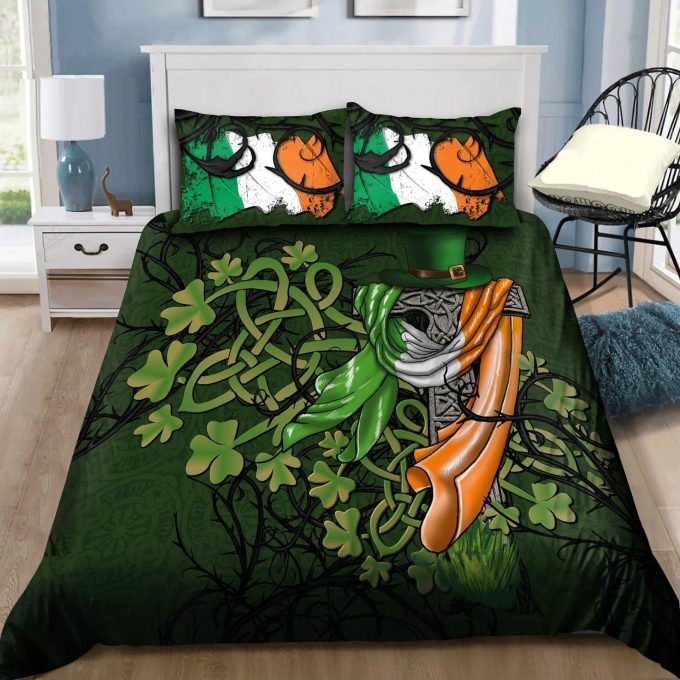 St Patrick Day Bedding Set Happy St Patricks Duvet Cover St Patricks Day Comforter Sets Irish Roots Celtic Pattern Bedding Set TDV40