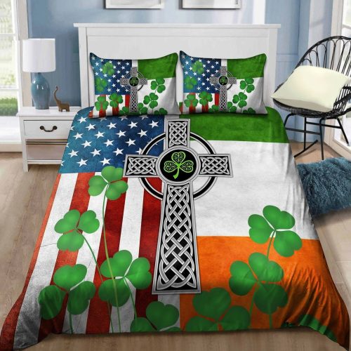 St Patrick Day Bedding Set Happy St Patricks Duvet Cover St Patricks Day Comforter Sets Irish Roots Celtic Pattern Bedding Set TDV34