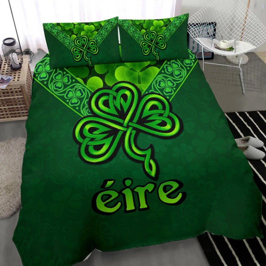 St Patrick Day Bedding Set Happy St Patricks Duvet Cover St Patricks Day Comforter Sets Irish Roots Celtic Pattern Bedding Set TDV73