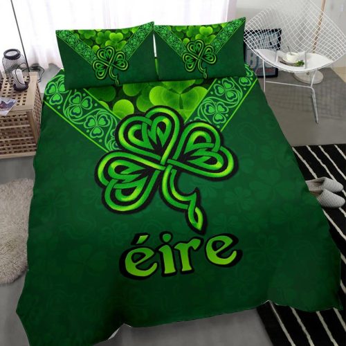 St Patrick Day Bedding Set Happy St Patricks Duvet Cover St Patricks Day Comforter Sets Irish Roots Celtic Pattern Bedding Set TDV73