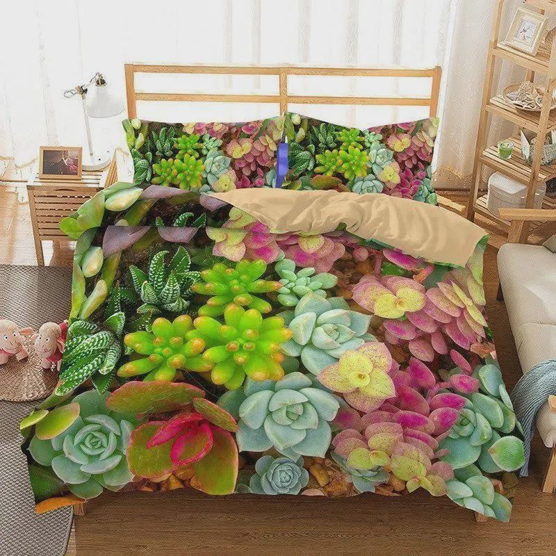 Succulent Theme Cotton Bed Sheets Spread Comforter Duvet Cover Bedding Sets Succulent Theme Cotton Bed Sheets Spread Comforter Duvet Cover Bedding Sets