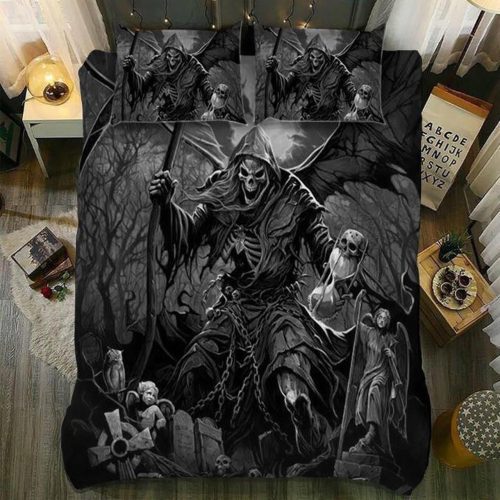 Snm - Sand Timer Skull Bedding Set Duvet Cover  Pillow Cases