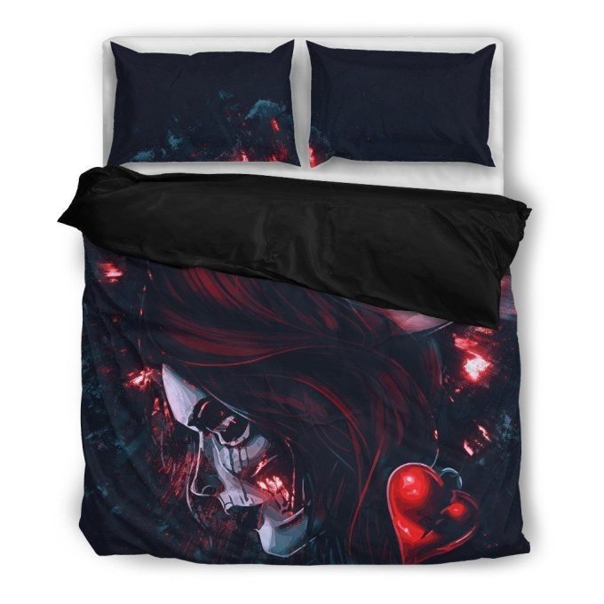 Two Face Skull Girl Cotton Bed Sheets Spread Comforter Duvet Cover Bedding Sets