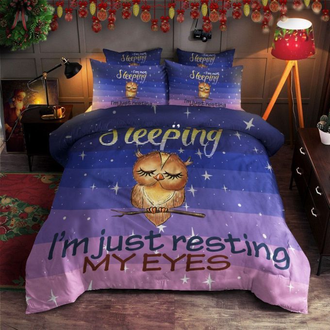 Sleeping Im Just Resting My Eyes Cotton Bed Sheets Spread Comforter Duvet Cover Bedding Sets
