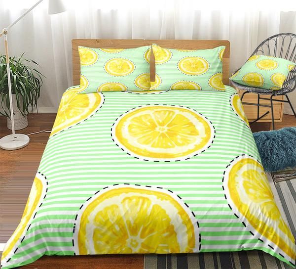 Striped Lemons Cotton Bed Sheets Spread Comforter Duvet Cover Bedding Sets Striped Lemons Cotton Bed Sheets Spread Comforter Duvet Cover Bedding Sets