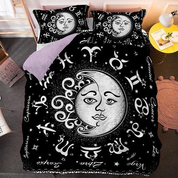 Tarot Sun And Moon Cotton Bed Sheets Spread Comforter Duvet Cover Bedding Sets Tarot Sun And Moon Cotton Bed Sheets Spread Comforter Duvet Cover Bedding Sets