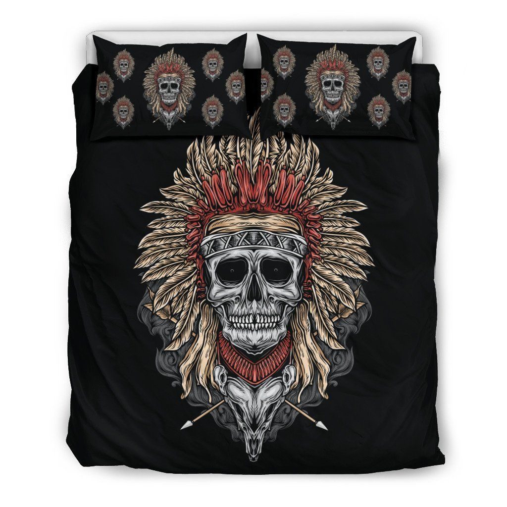Tribal Chief Skull Themed Cotton Bed Sheets Spread Comforter Duvet Cover Bedding Sets Tribal Chief Skull Themed Cotton Bed Sheets Spread Comforter Duvet Cover Bedding Sets