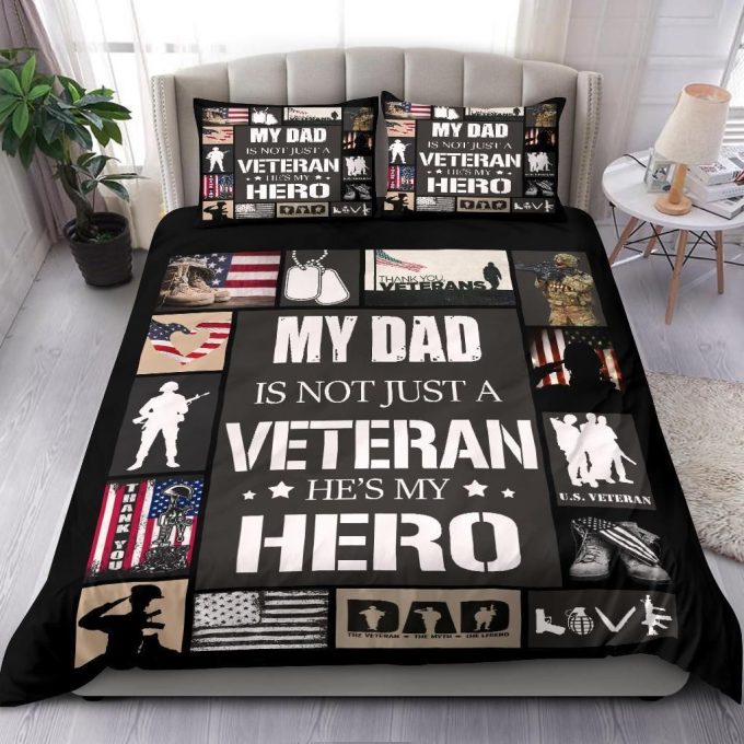 To My Dad Veteran Hero Cotton Bed Sheets Spread Comforter Duvet Cover Bedding Sets