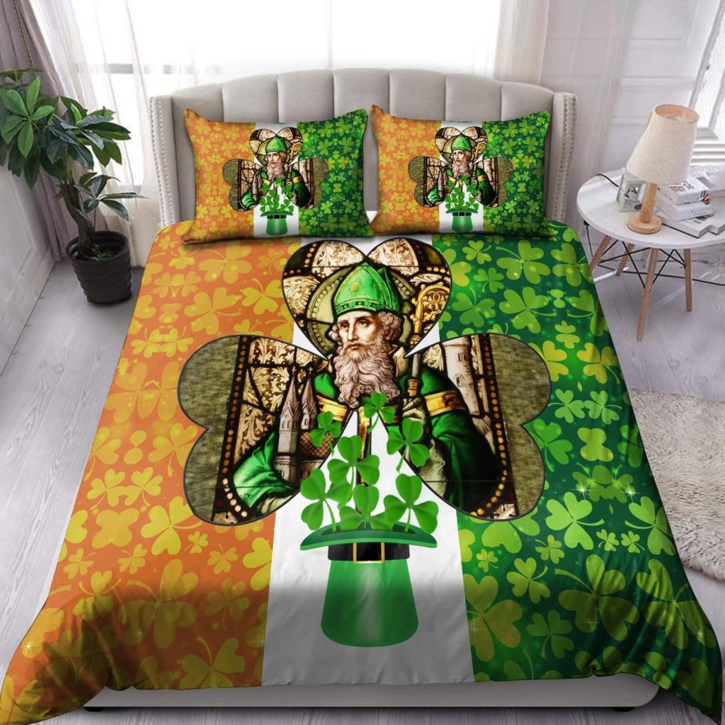 St Patrick Day Bedding Set Happy St Patricks Duvet Cover St Patricks Day Comforter Sets Irish Roots Celtic Pattern Bedding Set TDV39