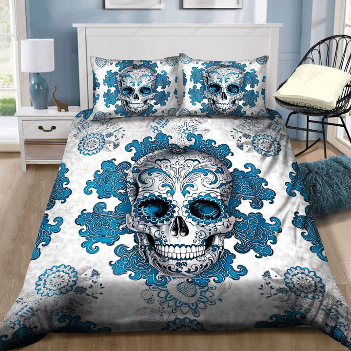 Sugar Skull Blue Ornament Cotton Bed Sheets Spread Comforter Duvet Cover Bedding Sets Sugar Skull Blue Ornament Cotton Bed Sheets Spread Comforter Duvet Cover Bedding Sets