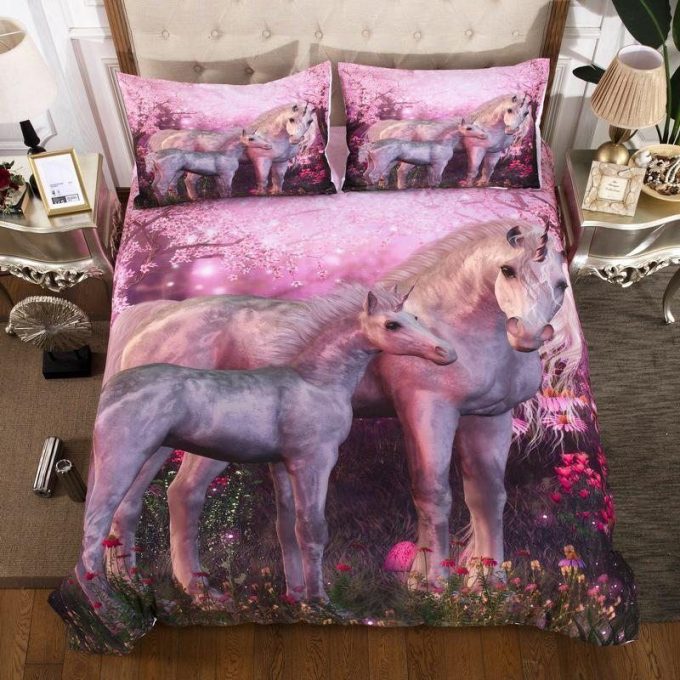 Spring Unicorn Cotton Bed Sheets Spread Comforter Duvet Cover Bedding Sets