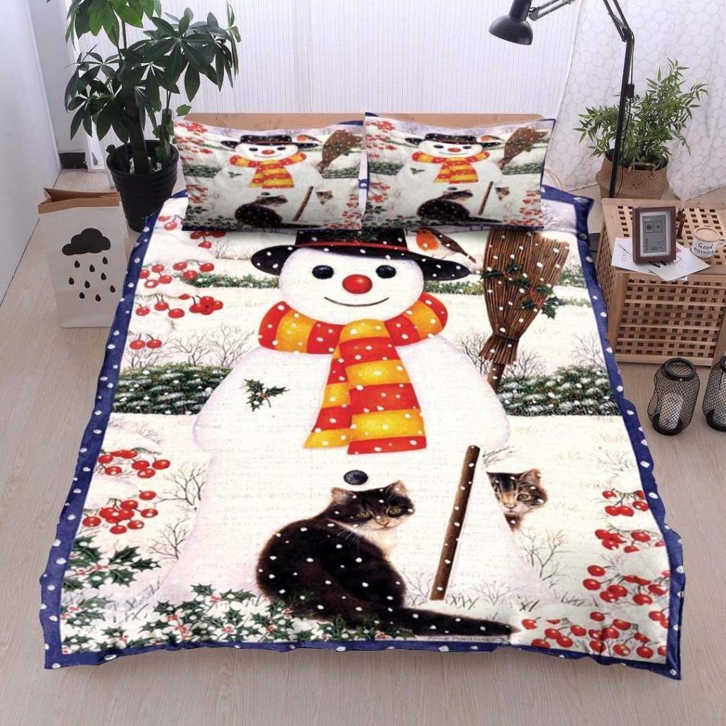 Snow Man Cat Cotton Bed Sheets Spread Comforter Duvet Cover Bedding Sets Snow Man Cat Cotton Bed Sheets Spread Comforter Duvet Cover Bedding Sets