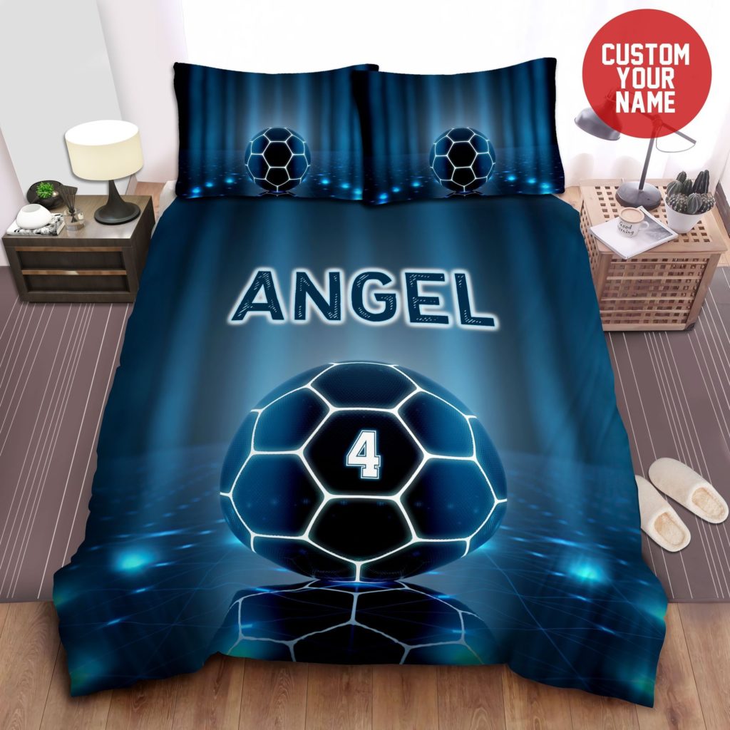 Soccer Light Custom Duvet Cover Bedding Set With Your Name Soccer Light Custom Duvet Cover Bedding Set With Your Name