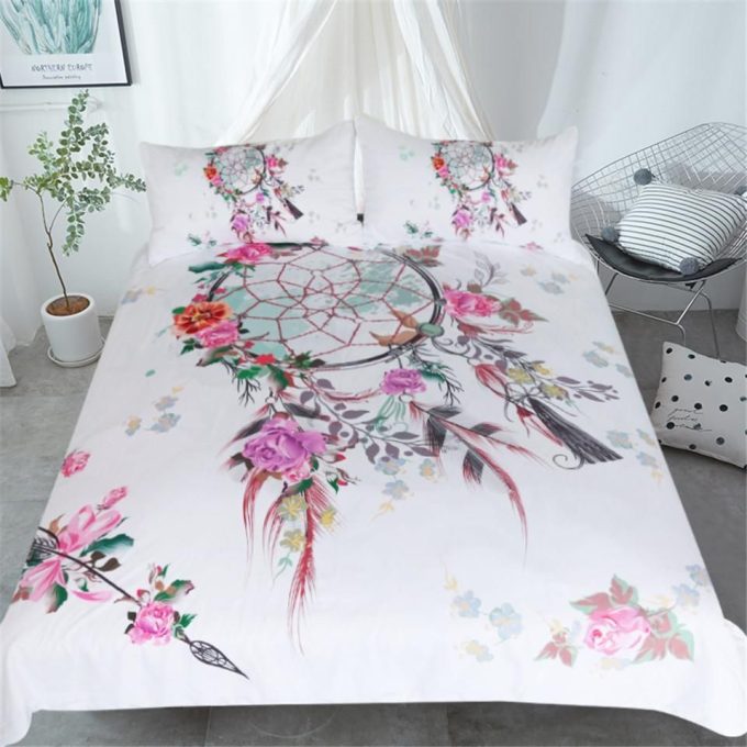 Spring Floral Dreamcatcher Cotton Bed Sheets Spread Comforter Duvet Cover Bedding Sets