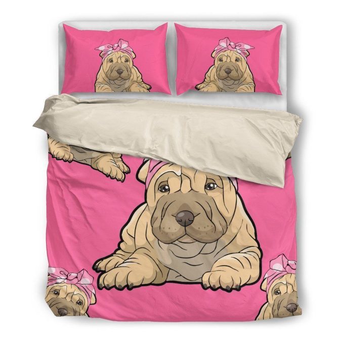 Shar Pei Cotton Bed Sheets Spread Comforter Duvet Cover Bedding Sets