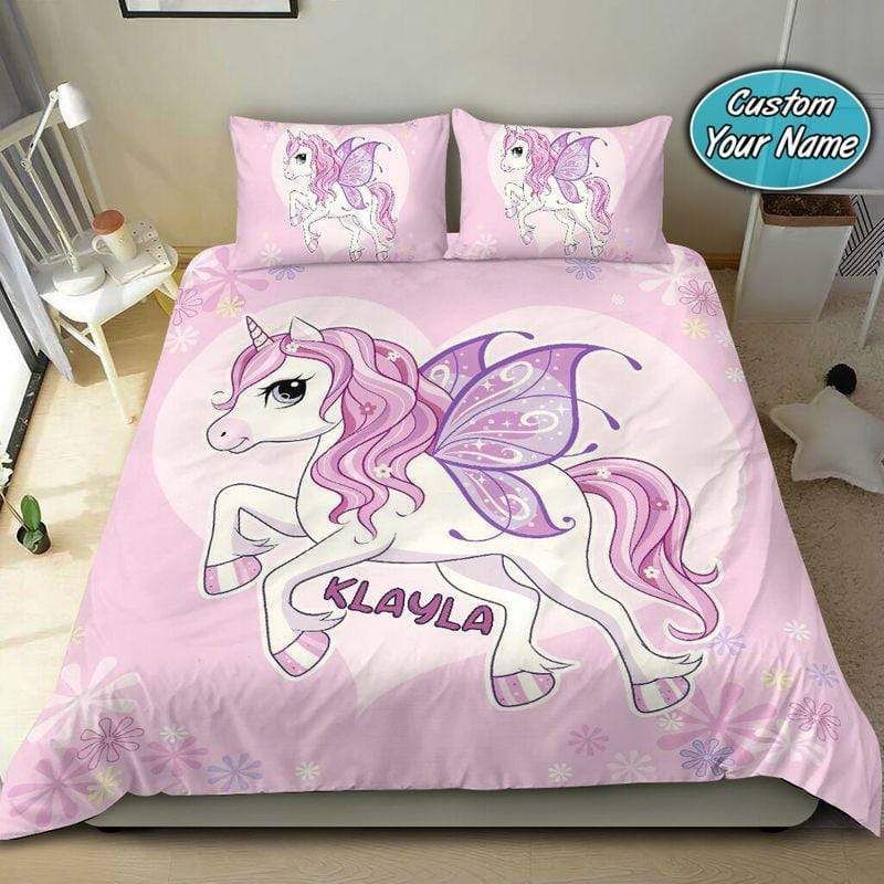 So Cute Pink Unicorn Magic Personalized Custom Name Duvet Cover Bedding Set So Cute Pink Unicorn Magic Personalized Custom Name Duvet Cover Bedding Set