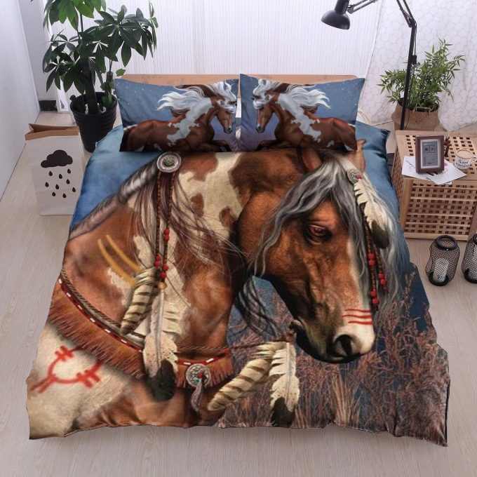 Tribal Horse Cotton Bed Sheets Spread Comforter Duvet Cover Bedding Sets