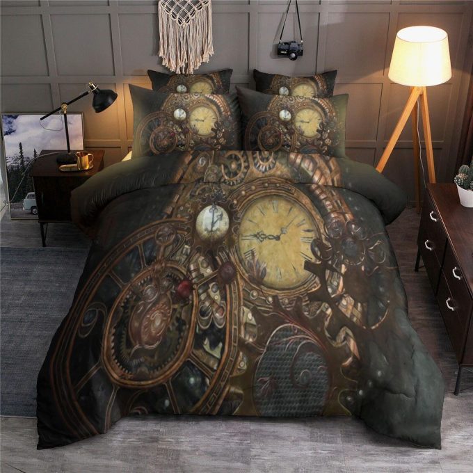 Steampunk Vintage Cogs Gear Wheels Collection Set Bedding Sets  Duvet Cover  Pillow Cases