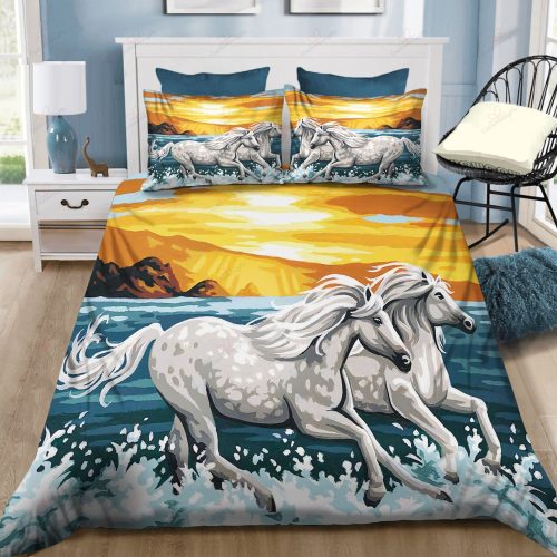 The Horse Runs In The Sunset Bedding Set Duvet Cover  Pillow Cases
