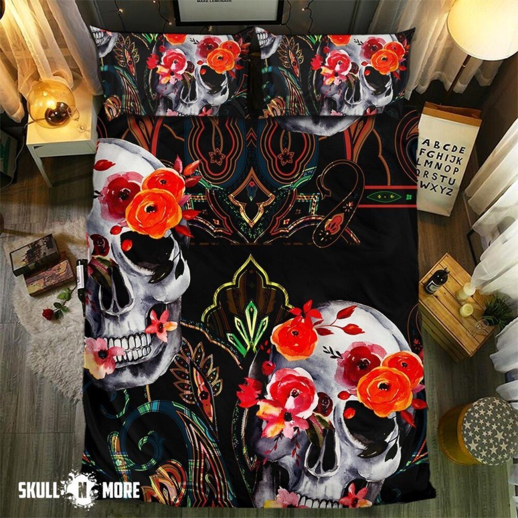 Snm – Floral Skulls Skull Collection Bedding Set Duvet Cover Pillow Cases Snm – Floral Skulls Skull Collection Bedding Set Duvet Cover Pillow Cases